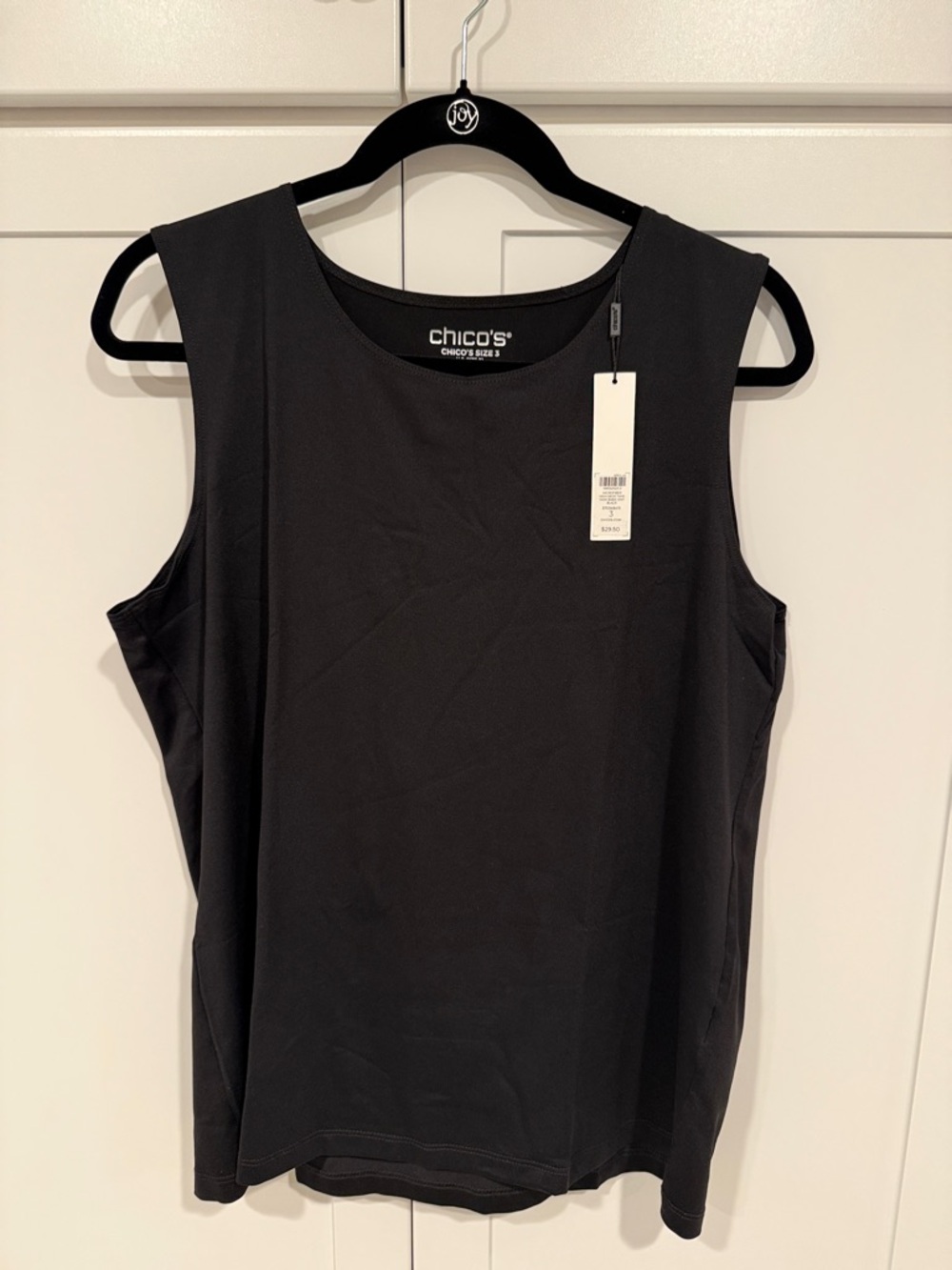 Chico's Black Sleeveless Crew Neck Tank